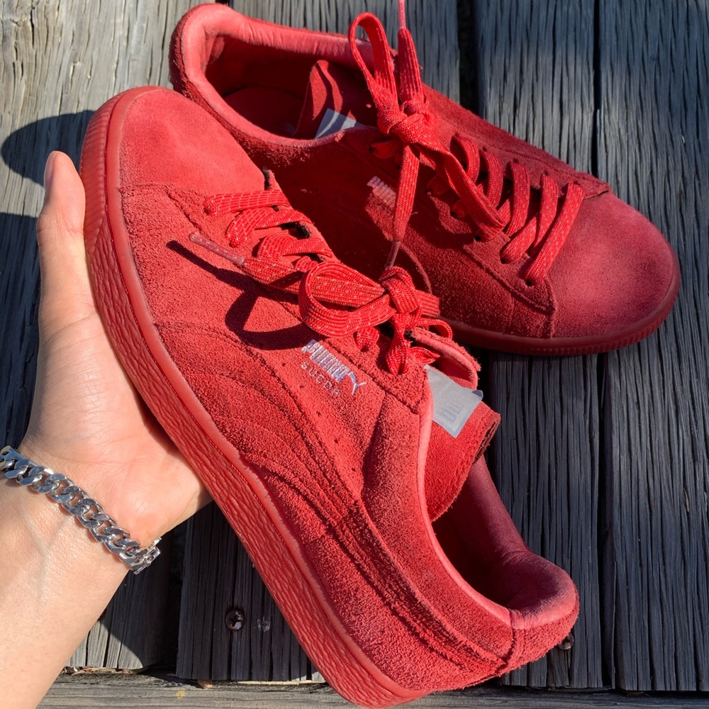 Red Suede Pumas